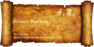Alexa Marica névjegykártya